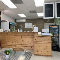 Counter and menu at Seed to Table Vegan Eatery in Venice