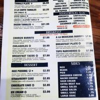 Menu at Pancho's Vegan Tacos - Fort Apache in Las Vegas