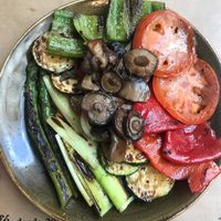 Grilled seasonal vegetable mix at Bla Bla Cafe in Ferrol