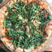 Neapolitan stone oven vegan pizza at Bla Bla Cafe in Ferrol