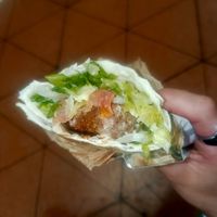 Felafel kevab with garlic sauce... superbly fragrant and garlicky 🧄🌬️ at Kevabs in Brunswick