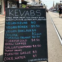Some of the menu  at Kevabs in Brunswick