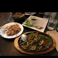 Dancing Asparagus!  at Vegetarian House in San Jose