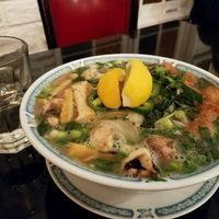 Pho for two, huge portion and delociois at Vegetarian House in San Jose