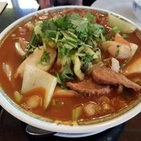 Huge formosa soup for two. Delicious at Vegetarian House in San Jose