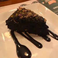 Vegan chocolate cake  at Flaherty's in Barcelona