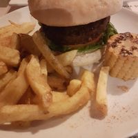 Vegan burger at Flaherty's in Barcelona