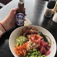 Vegan poke with tempeh   at De Governeur in Willemstad