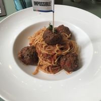 Impossible vegan meatballs and spaghetti  at Privé - Somerset in Central Singapore