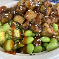Tofu bowl at Poke Food Station in Willemstad
