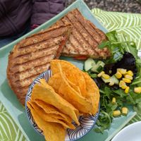 "ham and cheez" toasty at Catchacarrot Vegan in Ardfern