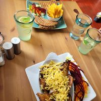 "Cheese and "Ham" toastie & double cooked potato wedges at Catchacarrot Vegan in Ardfern