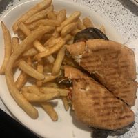 Vegan Eggplant Panini (so good!)  at The Lindenhurst Diner in Lindenhurst