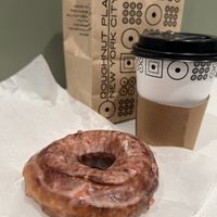 Vegan strawberry sourdough donutt  at Doughnut Plant - Flatbush in Brooklyn