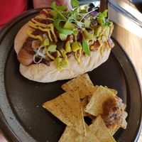Chilli Not-Dog at Boneless Vegetarian Cafe in Bermagui