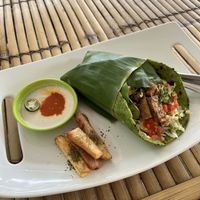 Tortilla wrap with veggies, tofu and tempeh   at Mama's Garden - Maybe closed in 
