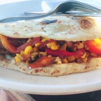 Smokey tofu, tempeh, beans, and stir-fried veggie wrap. at Mama's Garden - Maybe closed in 