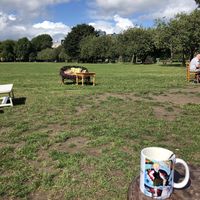 A brew and the Meadows  at The Pavilion Cafe in Edinburgh