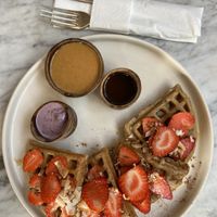Vegan waffles with coconut yoghurt   at The Loft - Uluwatu in Pecatu