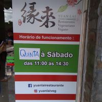 Novo horário de funcionamento. New open hours. at Yuan Lai in Belo Horizonte