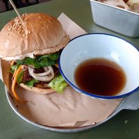 Tofu burger at BunCha Burger in Hanoi