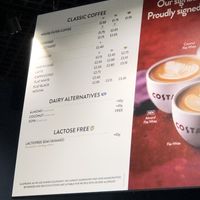 Non dairy milk options at LGW - Costa Coffee - NT in Horley