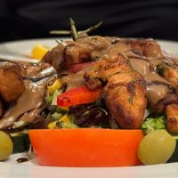 Vegan 'salmon' salad at Pizzeria Trattoria Sorrentino in Cologne