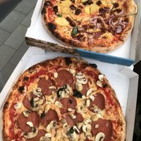 Salami Funghi, Potato&Chicken, Tuna&Onions at Pizzeria Trattoria Sorrentino in Cologne