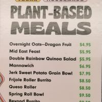 Menu of readymade meals at JuiceLand in Cedar Park