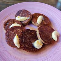 Maple pancakes at Eqvilibrivm Cafe in Barcelona