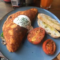 Chickpea omelette at Eqvilibrivm Cafe in Barcelona