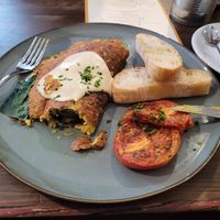 Vegan tofu omelet.  Amazing at Eqvilibrivm Cafe in Barcelona