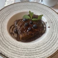 Carrot cake with chocolate drizzle   at Eqvilibrivm Cafe in Barcelona
