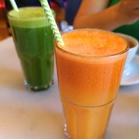 Fresh juices at Eqvilibrivm Cafe in Barcelona