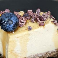 Cheesecake made with tofu at Eqvilibrivm Cafe in Barcelona