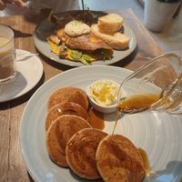 Maple syrup pancakes   at Eqvilibrivm Cafe in Barcelona