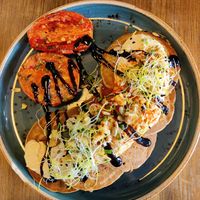 Cheese tortitas at Eqvilibrivm Cafe in Barcelona