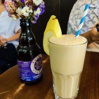 Banana vanilla smoothie at Eqvilibrivm Cafe in Barcelona