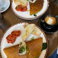 Tofu omlete at Eqvilibrivm Cafe in Barcelona