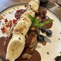 Chocolate pancakes   at Eqvilibrivm Cafe in Barcelona