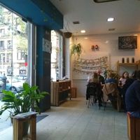 Bright interior at Eqvilibrivm Cafe in Barcelona