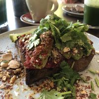 Avocado toast at Eqvilibrivm Cafe in Barcelona