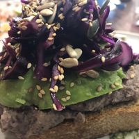 Venezuelan avocado on toast  at Eqvilibrivm Cafe in Barcelona