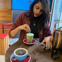 Double espresso & Macha latte 😍 at Eqvilibrivm Cafe in Barcelona
