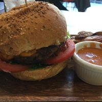 Cheeseburger  at Eqvilibrivm Cafe in Barcelona