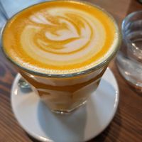 Turmeric latte at Eqvilibrivm Cafe in Barcelona