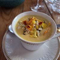 Gazpacho with corn at Pisco in Vila Do Bispo
