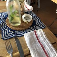 Free tap water and small towels instead of table napkins at Pisco in Vila Do Bispo