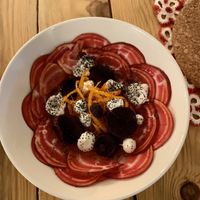 Salad of beetroot, carrots, chia seeds and vegan mayonnaise   at Pisco in Vila Do Bispo