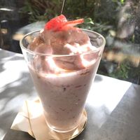 Strawberry milkshake  at Mumokuteki Vegan Cafe in Kyoto